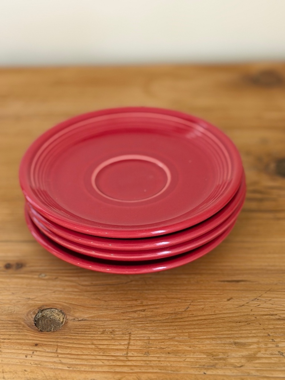 Vintage Fiesta Ware Red Saucers